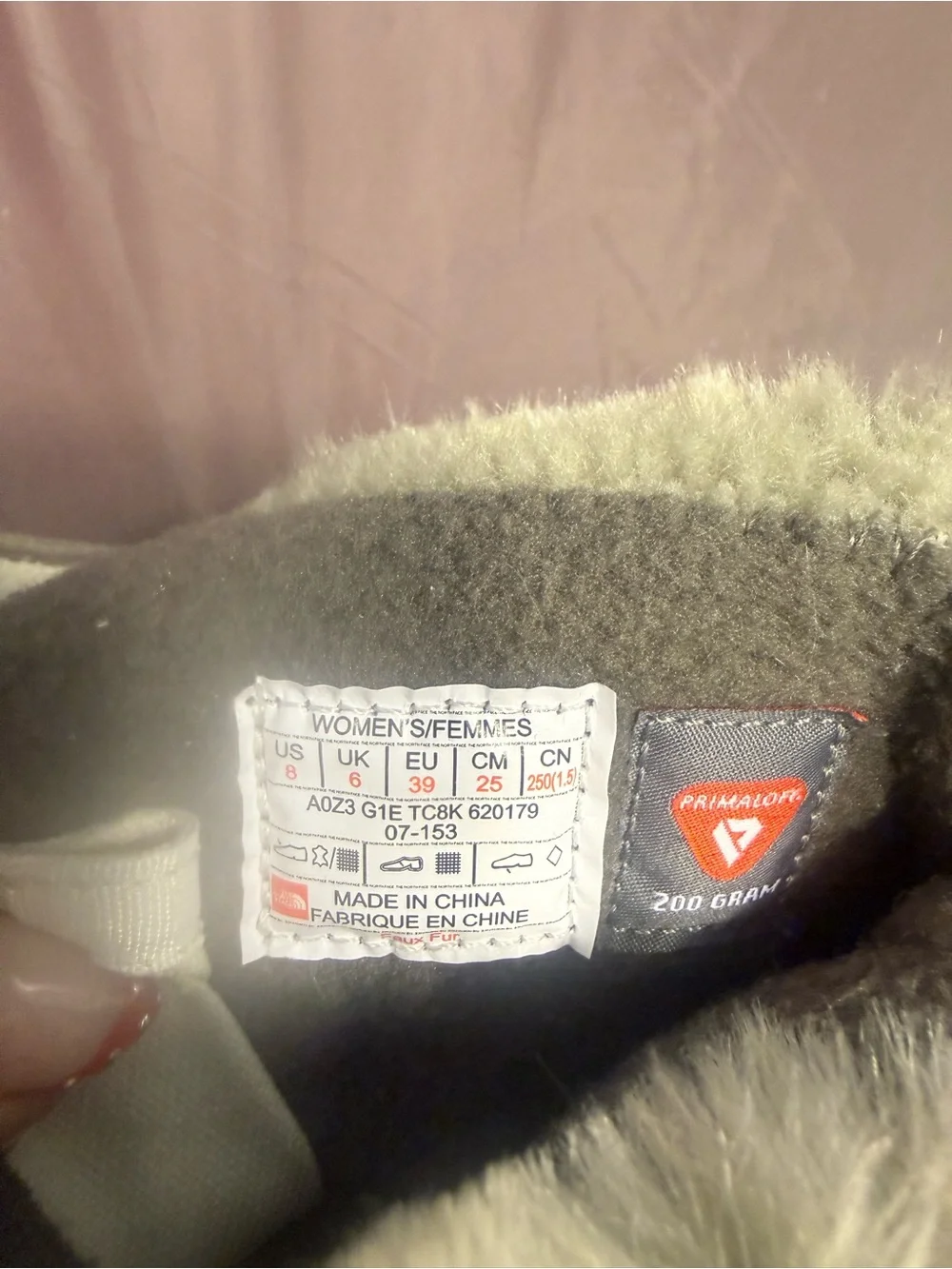 North Face Women’s Purna Winter Waterproof Lace-Up Snow Boot Light Gray Size 8